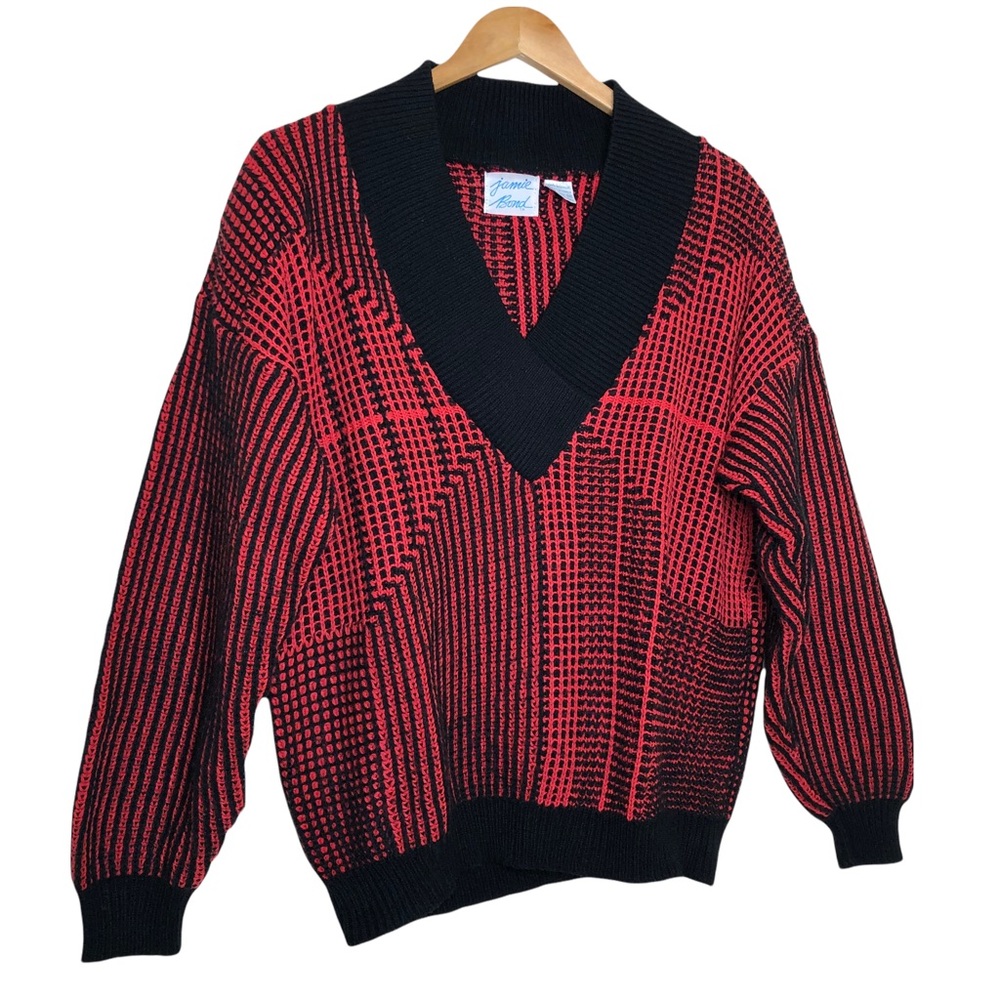 Vintage V-Neck Jamie Bond Bishop Sleeve Sweater